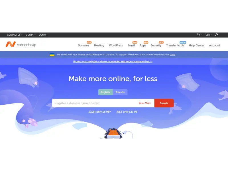 pagina principal namecheap